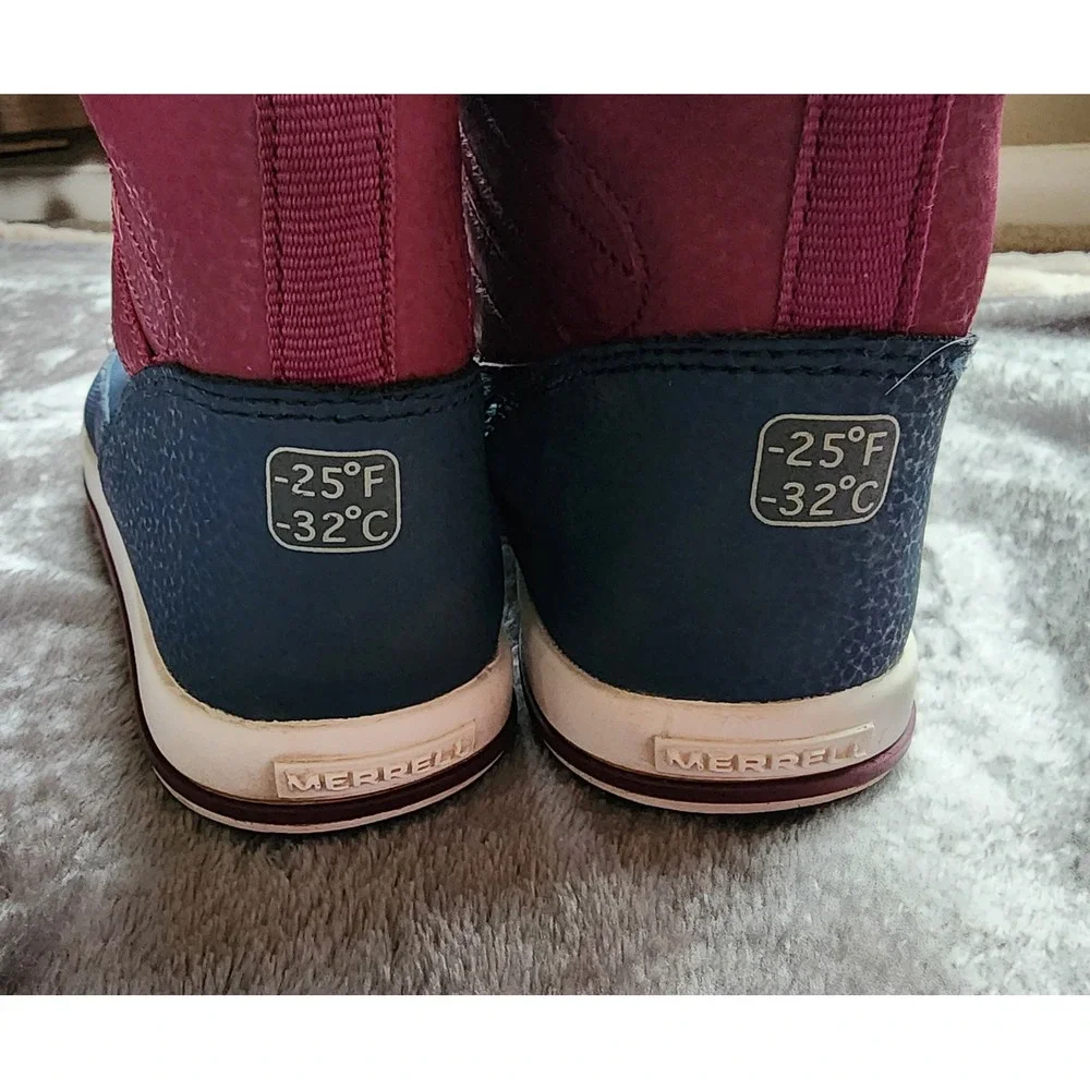 Merrell Girls Snow‎ Bank 2.0 WTRPF Winter Boots Pink Navy US 3 MK162106
